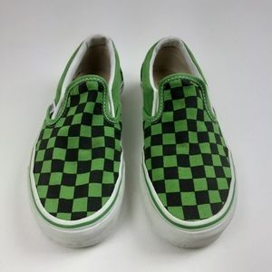 VANS Green/Blue Checkered Slip-On